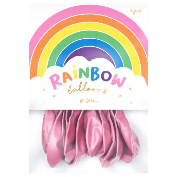 Rainbow Pienet Lateksi-ilmapallot Metallic Vaaleanpunainen