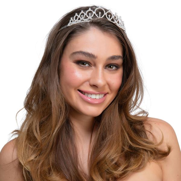 Hopeinen Tiara Timanteilla