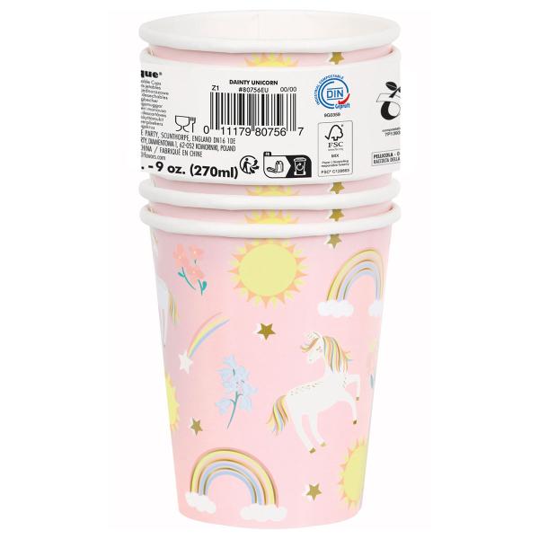 Pahvimukit Yksisarvinen 27cl 8 kpl