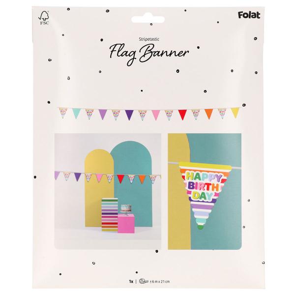 Viirinauha Happy Birthday Stripetastic 6 m