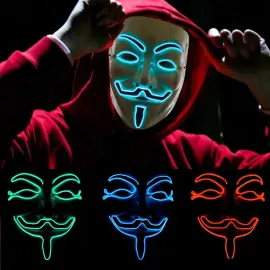 Anonymous LED-naamio Valkoinen