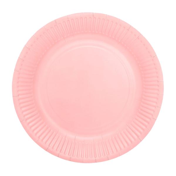 Pahvilautaset Vaaleanpunainen 18cm 8 kpl