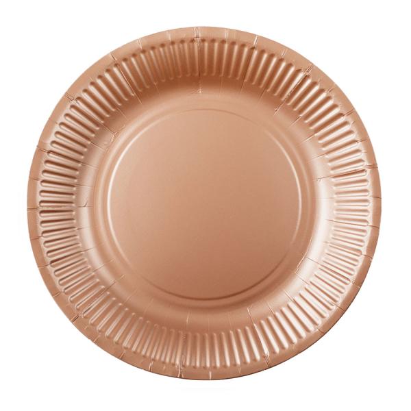 Pahvilautaset Ruusukulta 18cm 8 kpl