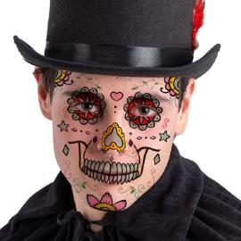 Day of the Dead Pimeässä Hohtavat Kasvotatuoinnit