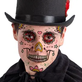 Day of the Dead Pimeässä Hohtavat Kasvotatuoinnit
