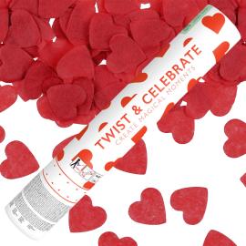 Konfettitykki Punaiset Sydämet 28 cm