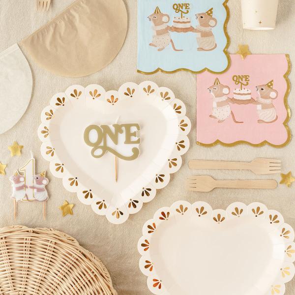 Kakkukynttilä One Kultainen 10 x 6,5 cm