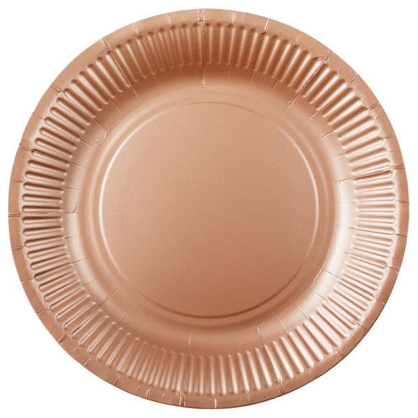 Pahvilautaset Ruusukulta 23cm 8 kpl