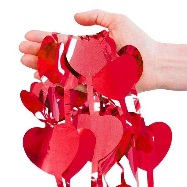 Verho Sydämet Metallinen Punainen