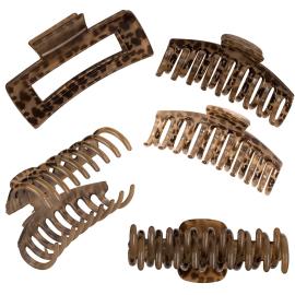 Hiusklipsit Leopardikuviolla 11 cm 2 kpl