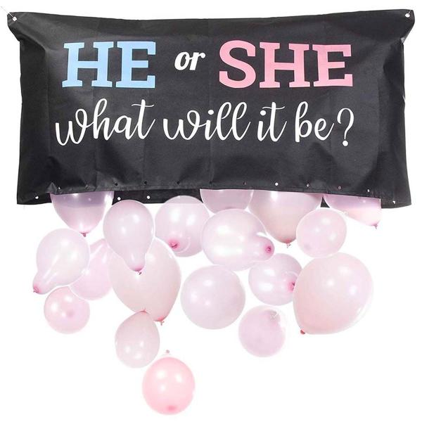 Laukku Ilmapalloilla Gender Reveal