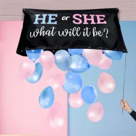 Laukku Ilmapalloilla Gender Reveal