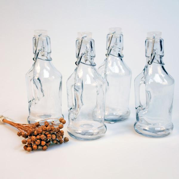 Lasipullo Kahvalla ja Patenttikorkilla 6,5 x 17 cm