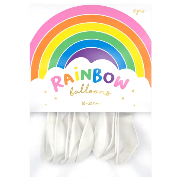 Rainbow Pienet Lateksi-ilmapallot Pastelli Valkoinen