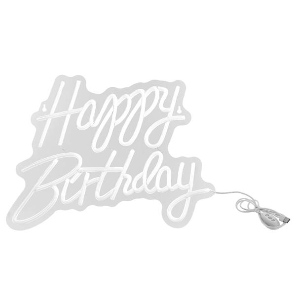 LED Neonkyltti Happy Birthday Valkoinen 40 x 29,5 cm