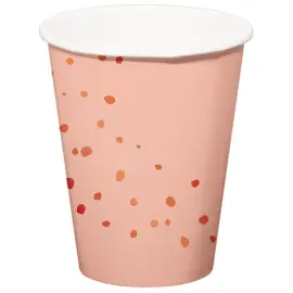 Pahvimukit Pilkuilla Vaaleanroosa 8 kpl