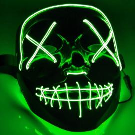 Puhdistuksen Y&ouml; The Purge LED-naamio Vihre&auml;
