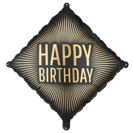 Folioilmapallo Happy Birthday Musta/Kulta 46 cm