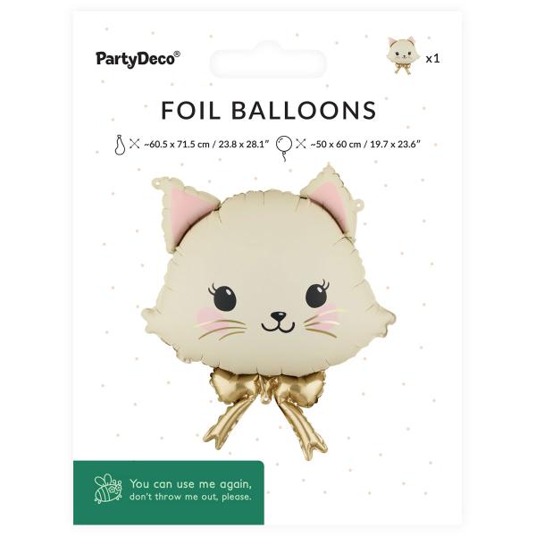 Folioilmapallo Kissa Rusetilla 50 x 60 cm