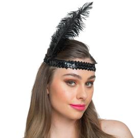 Paljetti Otsapanta Höyhenellä Musta