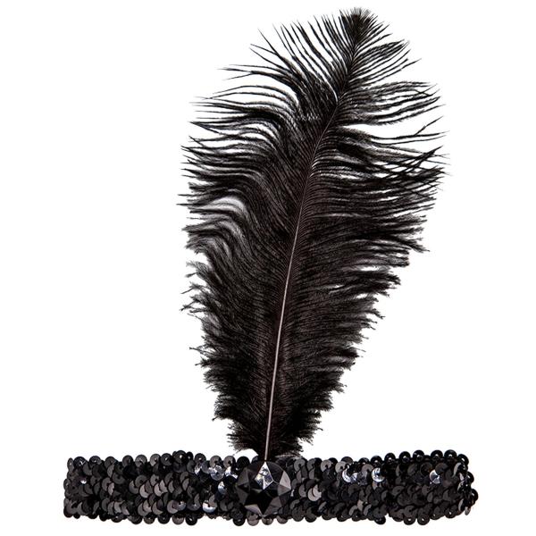 Paljetti Otsapanta Höyhenellä Musta