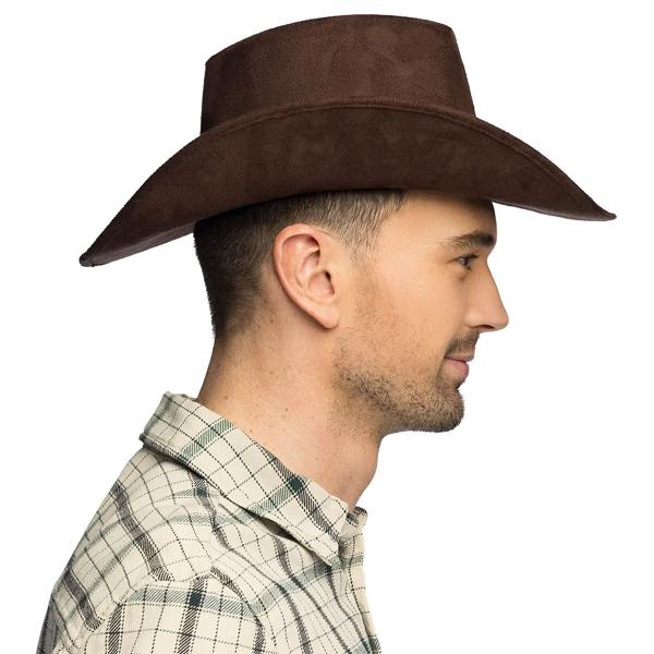 Ruskea Cowboyhattu Helmillä