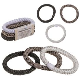 Hiuslenkit Musta/Harmaa/Valkoinen 3 kpl