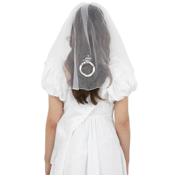 Valkoinen Häähuntu ja Olkanauha Setti