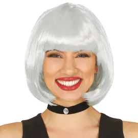 Lyhyt Peruukki Otsatukalla Valkoinen
