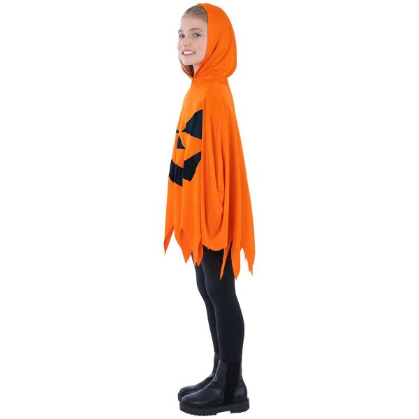 Oranssi Poncho Halloweenkurpitsa Lapsille