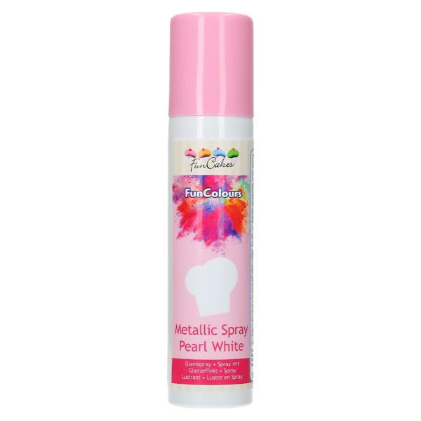 Syötävä Kimallespray Metallic Pearl White