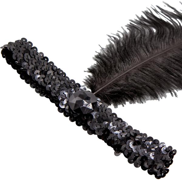 Paljetti Otsapanta Höyhenellä Musta