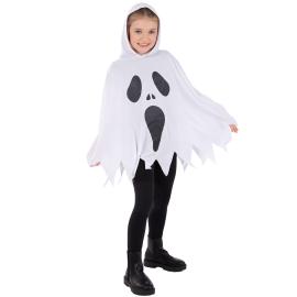 Valkoinen Kummitusponcho Lapsille