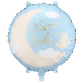 Folioilmapallo Welcome Baby Vaaleansininen Py&ouml;re&auml; 35 cm