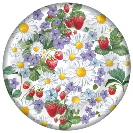 Paperiset J&auml;lkiruokalautaset P&auml;iv&auml;nkakkara/Mansikka 8 kpl