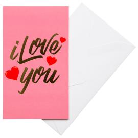 Pinkki Kortti Kirjekuorella I Love You
