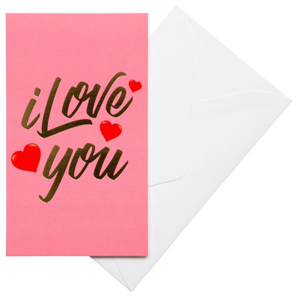 Pinkki Kortti Kirjekuorella I Love You