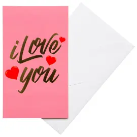 Pinkki Kortti Kirjekuorella I Love You