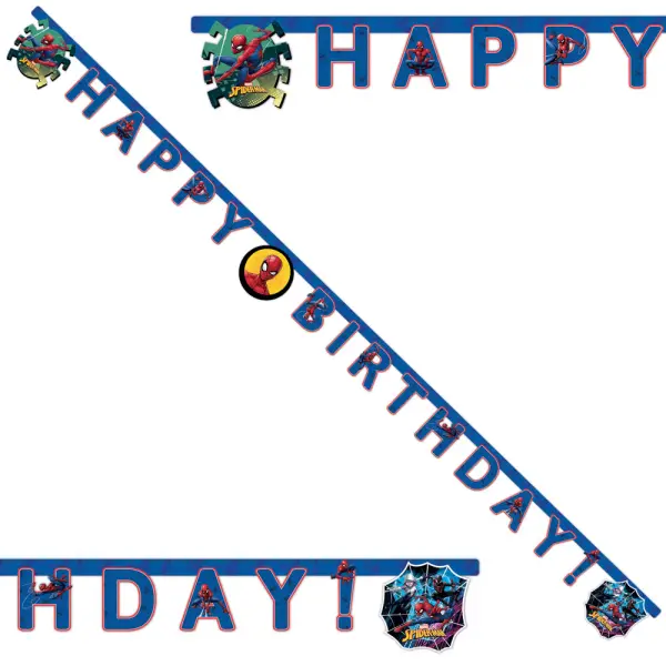 Spiderman Team Up Happy Birthday Banderolli