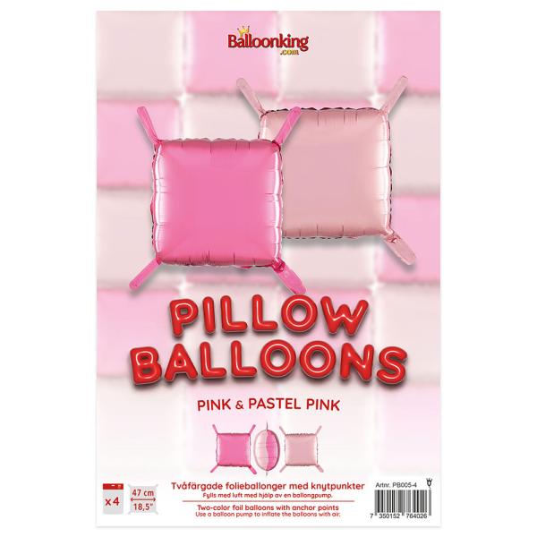 Tyynyilmapallot Pinkki/Pastellipinkki 4 kpl