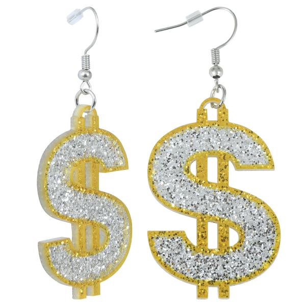 Korvakorut Dollarimerkillä ja Glitterillä