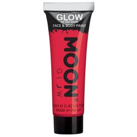 Moon Glow Glow in the Dark Vartalo- & Kasvomaali Punainen
