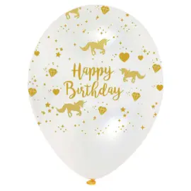 Happy Birthday Ilmapallot Unicorn Sparkle