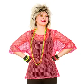 Neonpinkki Verkkopaita Plus Size