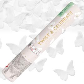 Konfettitykki Valkoiset Perhoset 20 cm