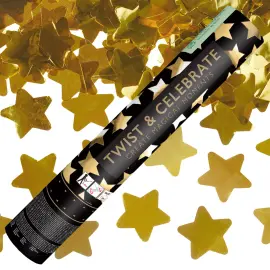 Konfettitykki Tähdet Kultafolio 28 cm