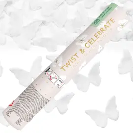 Konfettitykki Valkoiset Perhoset 20 cm