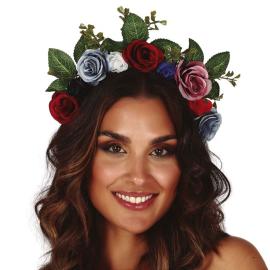 Hiuspanta Tummilla Kukilla ja Lehdillä