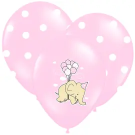 Baby Shower Ilmapallot Elephant Mix Vaaleanpunainen