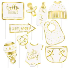 Baby Shower Valokuvausrekvisiitta Vaalea Metallic Kulta
